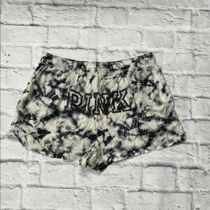 PINK Victoria's Secret Black and White Tie-Dye pajama Shorts
